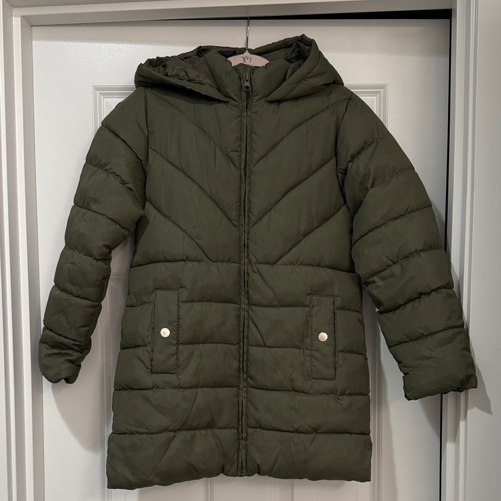 Mango Kids Olive Green Puffer Jacket size 9